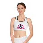 WWLW Sports Bra (AOP) - Classic Logo - White