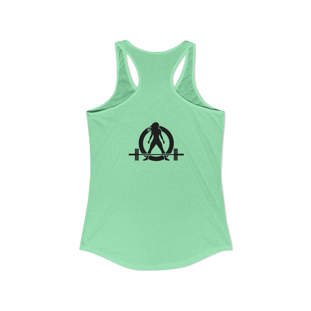 Everything Hurts & I'm Hungry - Women's Ideal Racerback Tank - Black Print Front & Back