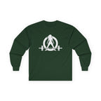 Lift Heavy Run Fast - Ultra Cotton Long Sleeve Tee - White Logo Front & Back