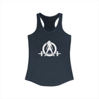 45 + 45 = 135 - Women's Ideal Racerback Tank - White Print Front & Back