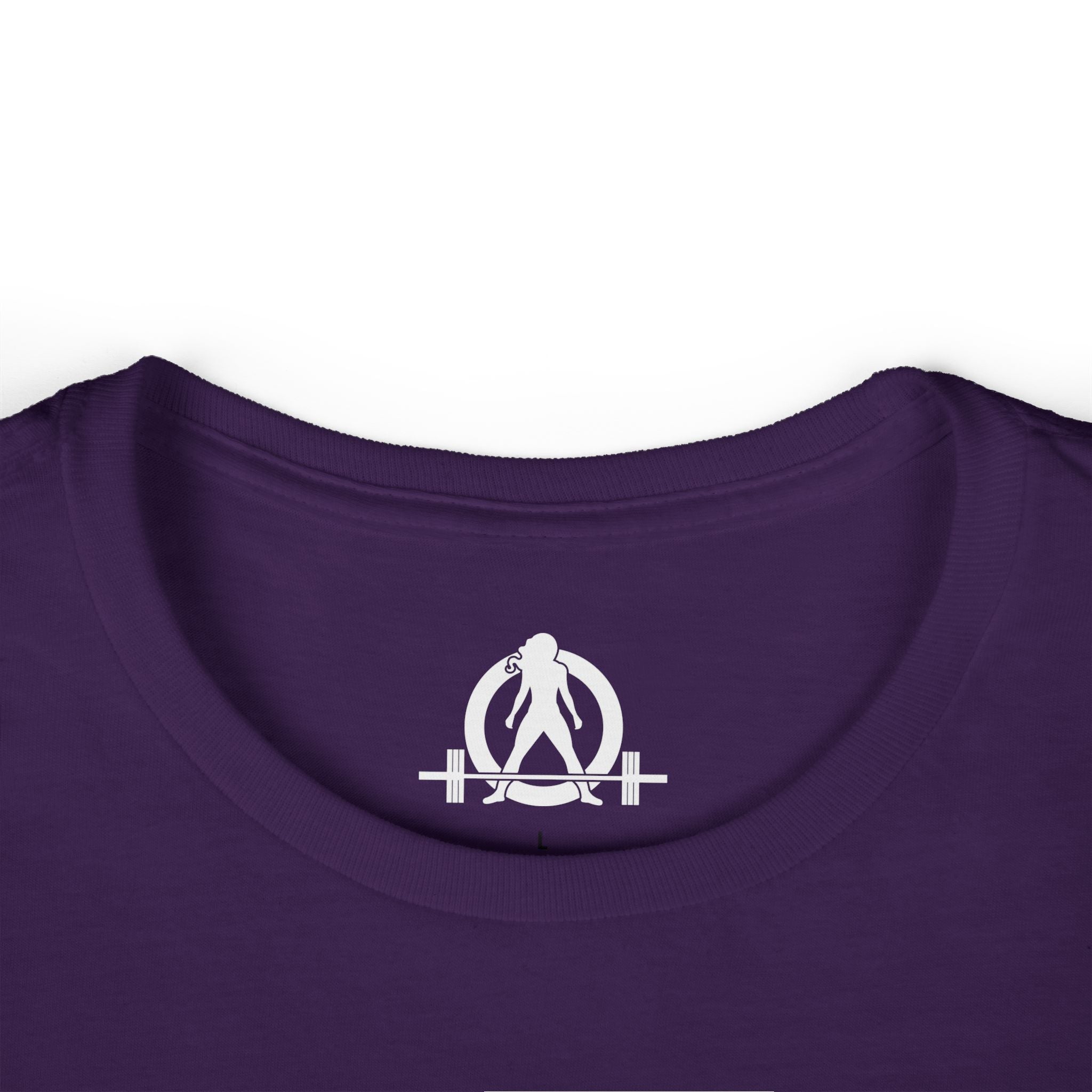 Lift Heavy Run Fast - Women's Softstyle Tee - White Front Logo