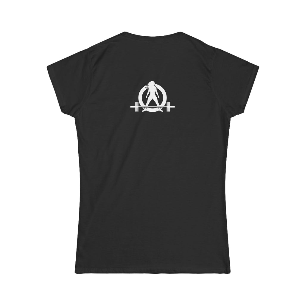 Lift Like A Girl - Women's Softstyle Tee - White Logo Main Front & Back