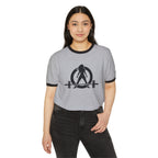 Iron Sharpens Iron - Unisex Cotton Ringer T-Shirt - Black Logo Front Plain Back