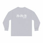 25 + 25 = 70 Unisex Classic Long Sleeve T-Shirt - White Print on Front & Back