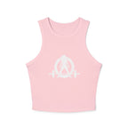 Women's Micro Rib Racer Tank Top - White Classic Logo