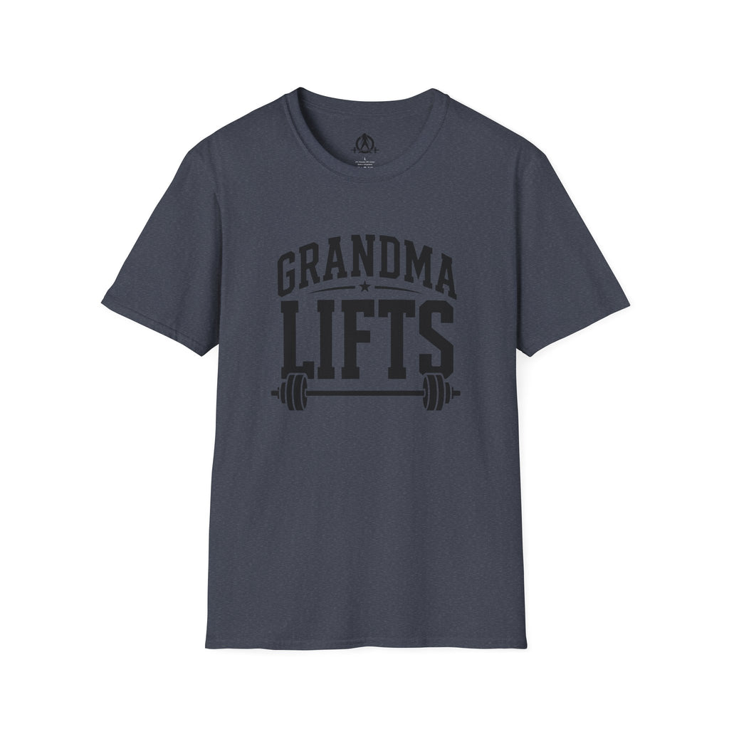 Grandma Lifts -  Unisex Softstyle T-Shirt — Front Black Logo