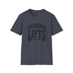 Grandma Lifts -  Unisex Softstyle T-Shirt — Front Black Logo