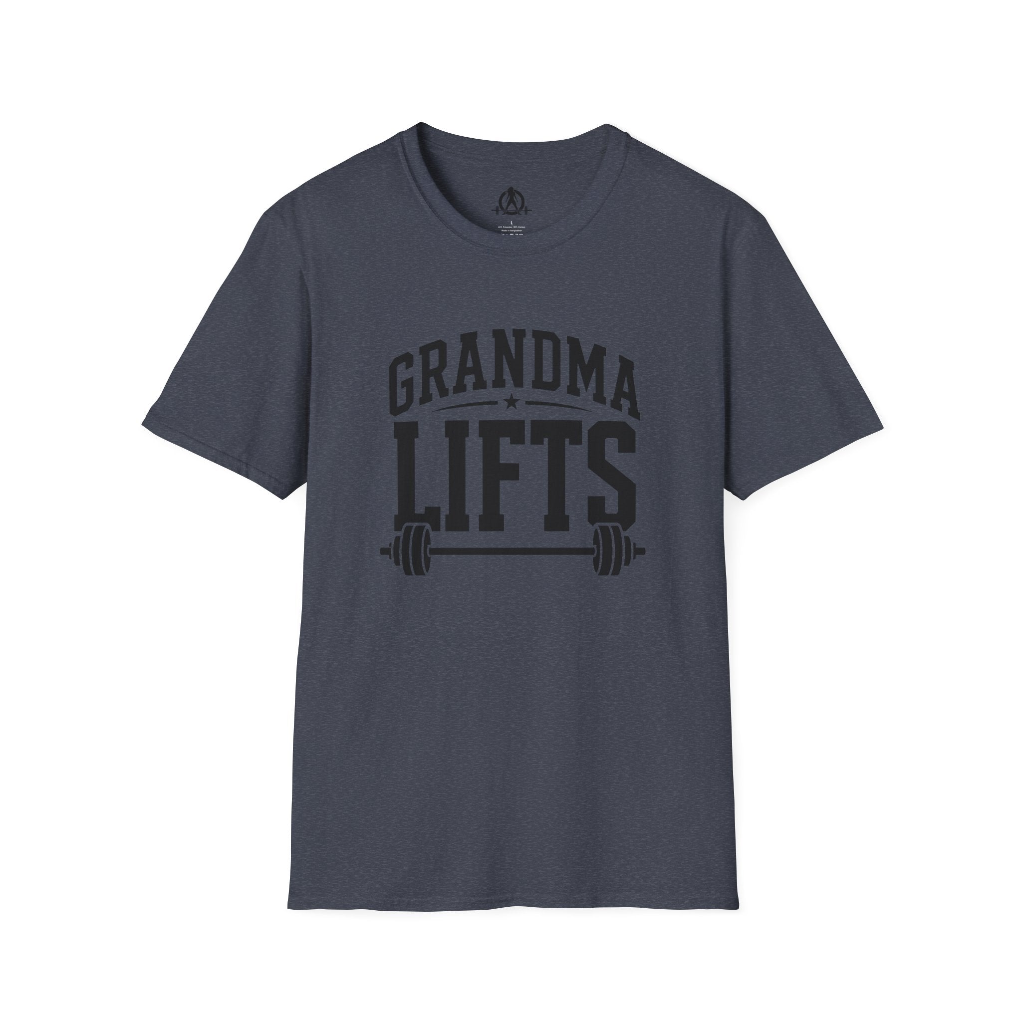 Grandma Lifts -  Unisex Softstyle T-Shirt — Front Black Logo