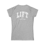 Lift Like A Girl - Women's Softstyle Tee - White  Logo Front & Back