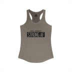 Goal Weight Strong AF - Simple - Women's Ideal Racerback Tank - Black Front Logo Plain Back