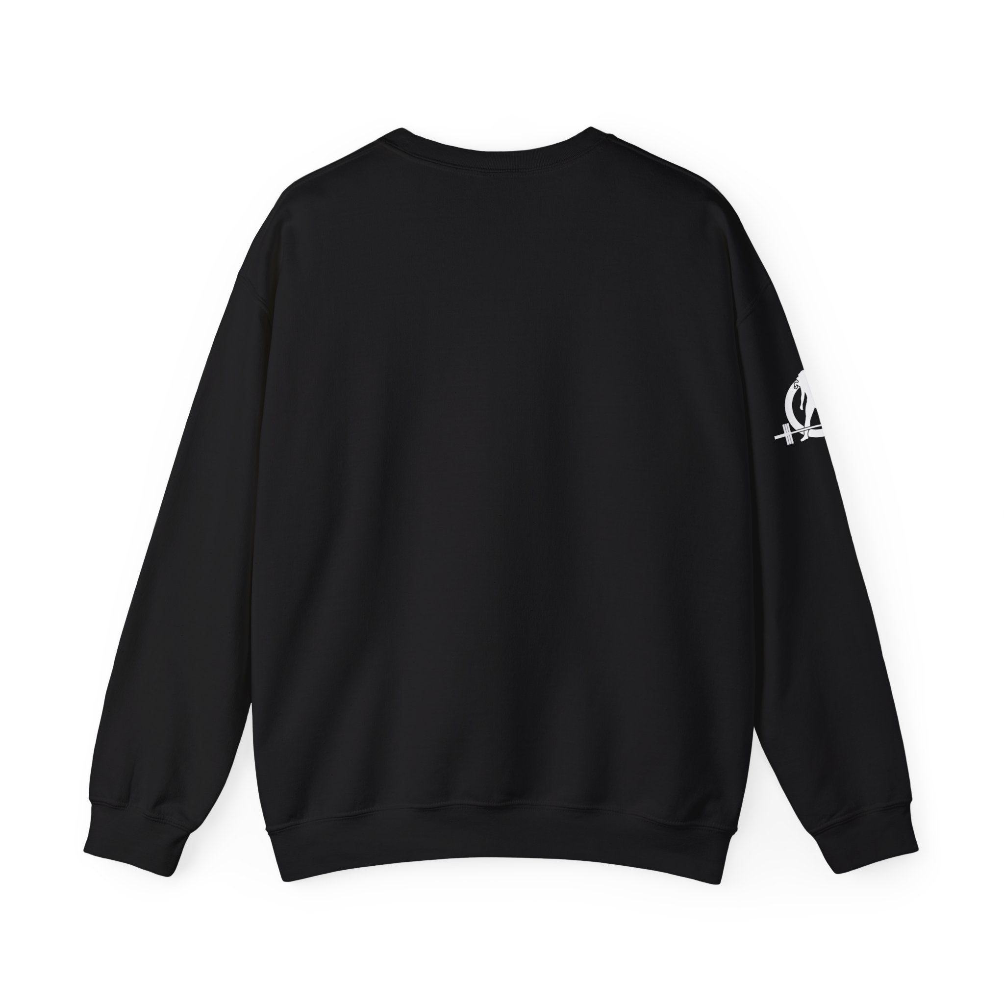 Iron Sharpens Iron - Unisex Heavy Blend™ Crewneck Sweatshirt - Front White Logo - Plain Back