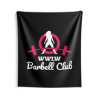 Indoor Wall Tapestries - Black WWLW Barbell Club