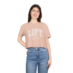Lift Like A Girl – Women’s Crop Tee (White Logo)