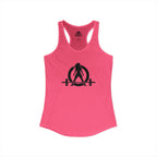 Goal Weight Strong AF - Simple - Women's Ideal Racerback Tank - Black Print Front & Back
