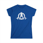 Women's Softstyle Tee - WWLW Distressed Logo - White Logo Front Plain Back
