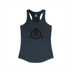 Lift Heavy - Run Fast - Racer Back Tank Top - Women's Ideal Racerback Tank (Black Front & Back Logo)