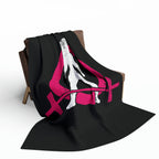 Arctic Fleece Blanket - Black Distressed Logo