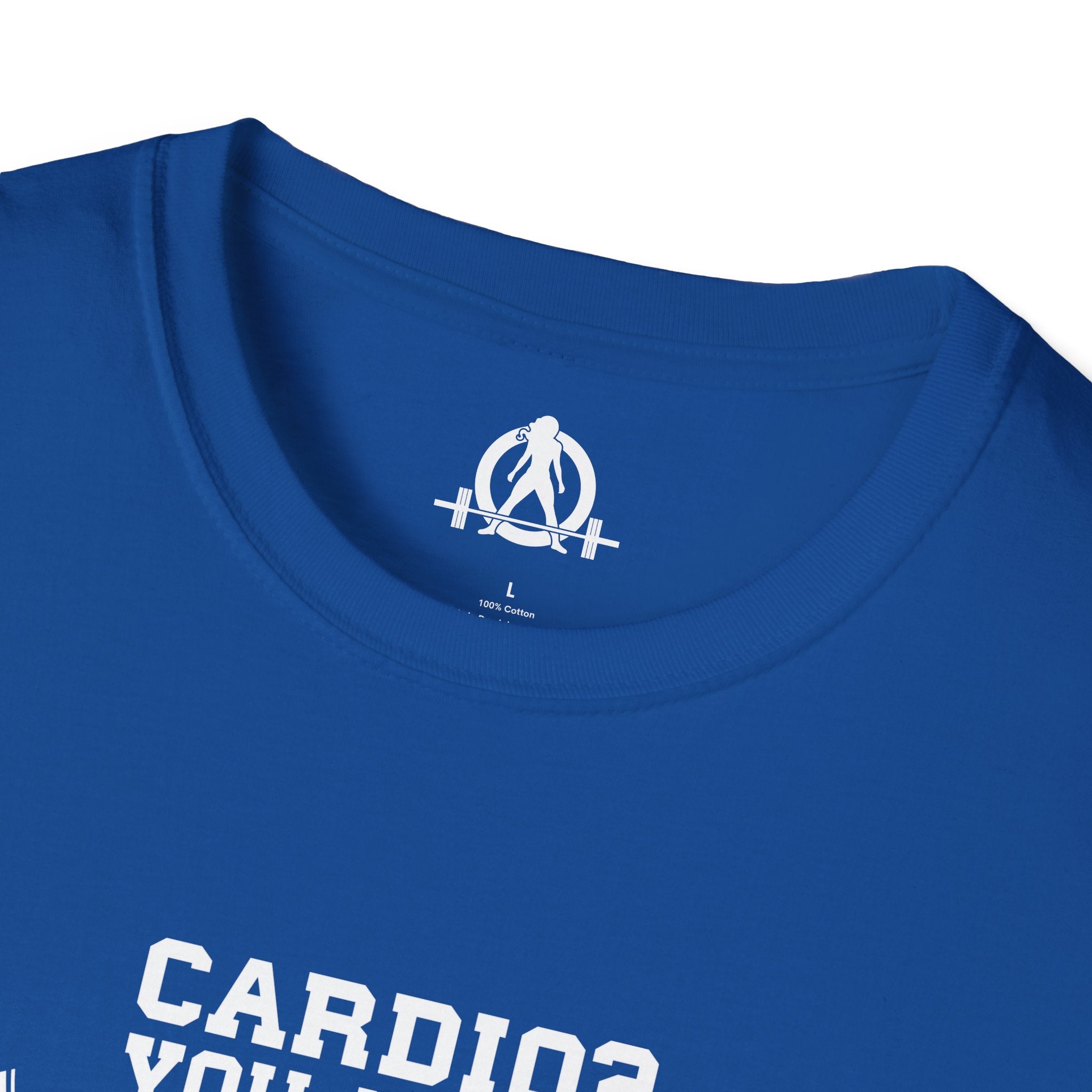 Cardio? Lift Weights Faster - Unisex Softstyle T-Shirt - Front Logo