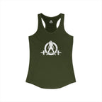 I Could Deadlift You - Women's Ideal Racerback Tank - White Logo - Front & Back Print