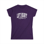 Lift Heavy Shit - Women's Softstyle Tee - White Distressed Logo on Front Plain Back