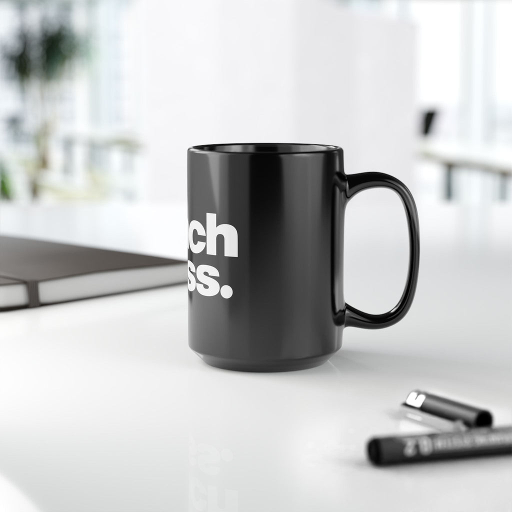 Bench Press Mug — 15oz Black Coffee Cup for Gym Lovers