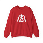 I DON’T WANT TO LOOK SKINNY I WANT TO LOOK LIKE I CAN KICK YOUR ASS - Unisex Heavy Blend™ Crewneck Sweatshirt - Distressed White Logo