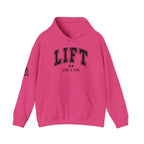 Lift Like.A Girl - Unisex Heavy Blend Hooded Sweatshirt - Black Logo on Front & Right Sleeve