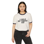 I Could Hip Thrust You - Unisex Cotton Ringer T-Shirt - Black Logo Front Plain Back