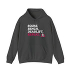 WWLW “Squat • Bench • Deadlift • Repeat” Hoodie - White Logo - Plain Back