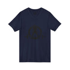 Strong Is Beautiful - Distressed Black Logo - Unisex Jersey Short Sleeve V-Neck Tee