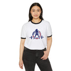 USA Collection - Unisex Cotton Ringer T-Shirt - Logo Front Plain Back