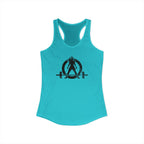 I Could Deadlift You - Women's Ideal Racerback Tank - Black Distressed Logo + Back