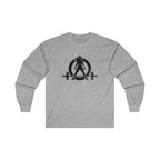 Distressed - Ultra Cotton Long Sleeve Tee - Black Logo