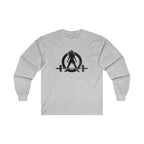 Distressed - Ultra Cotton Long Sleeve Tee - Black Logo