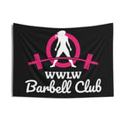 Indoor Wall Tapestries - Black WWLW Barbell Club
