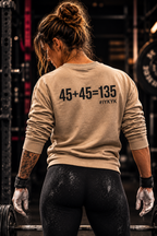 45 + 45 = 135 – Unisex Long-Sleeve Tee | Black Print, Front & Back