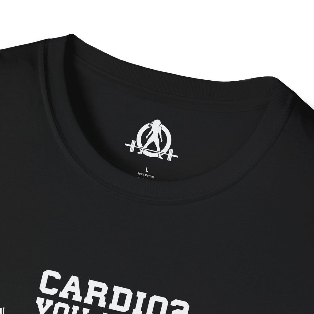 Cardio? Lift Weights Faster - Unisex Softstyle T-Shirt - Front Logo