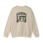 Grandma Lifts - Crewneck Sweatshirt — Front & Back Black Logo