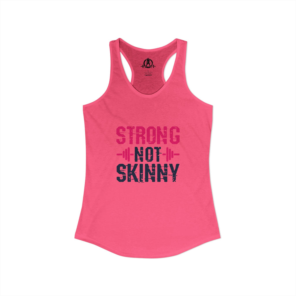 Strong Not Skinny - Color Distressed Logo - Women's Ideal Racerback Tank