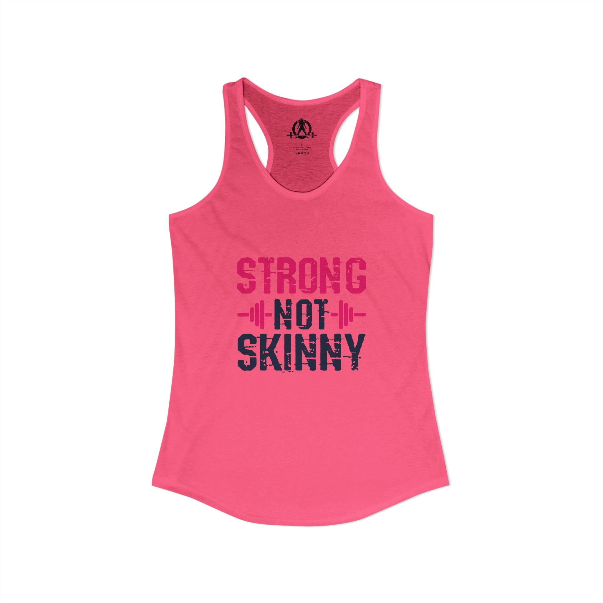 Strong Not Skinny - Color Distressed Logo - Women's Ideal Racerback Tank