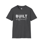 Built Different Unisex Softstyle T-Shirt — Front White Logo