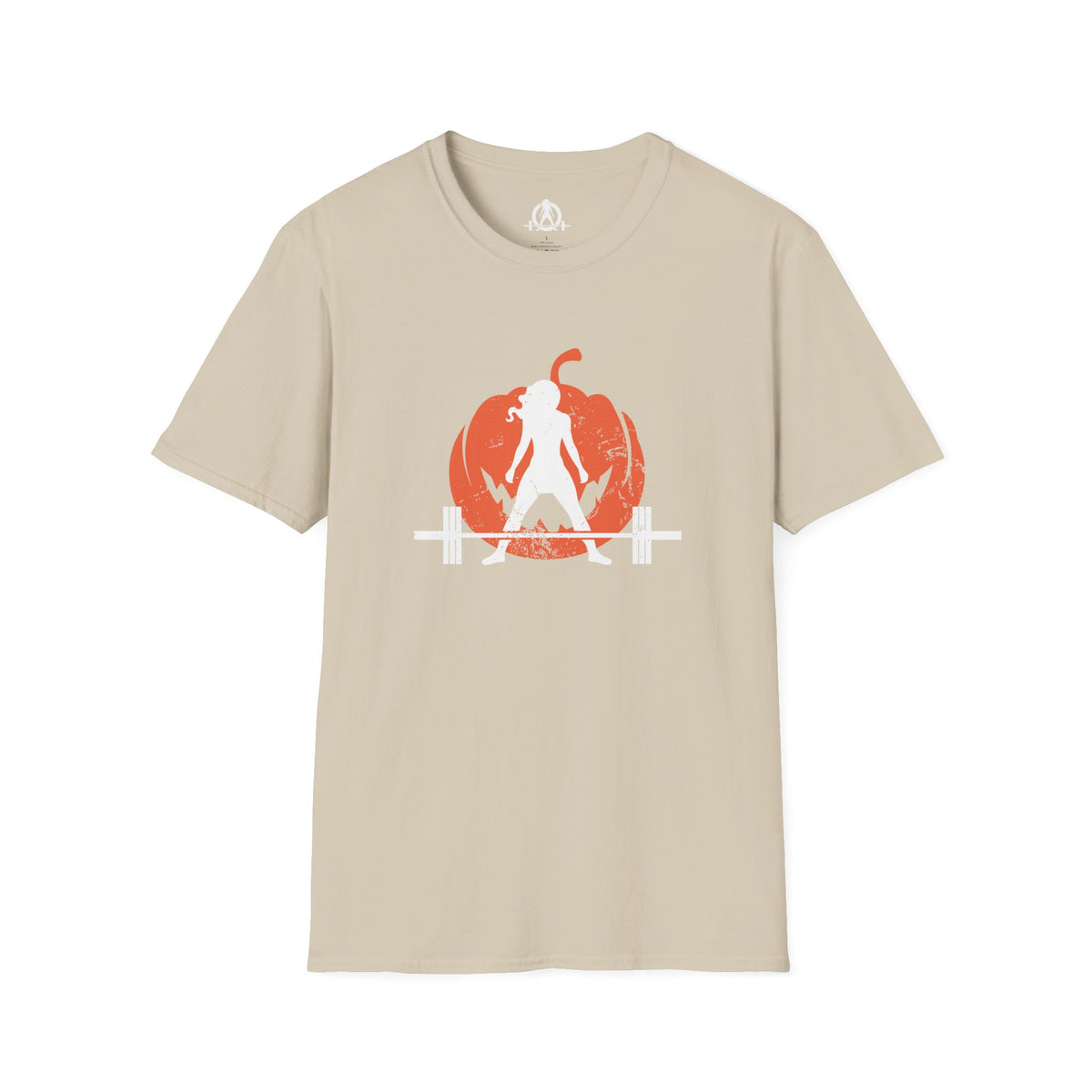 Halloween Pumpkin  - Unisex Softstyle T-Shirt - White Logo - Plain Back