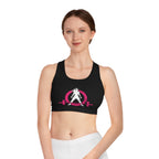 WWLW Sports Bra (AOP) - Color Distressed Logo - Black