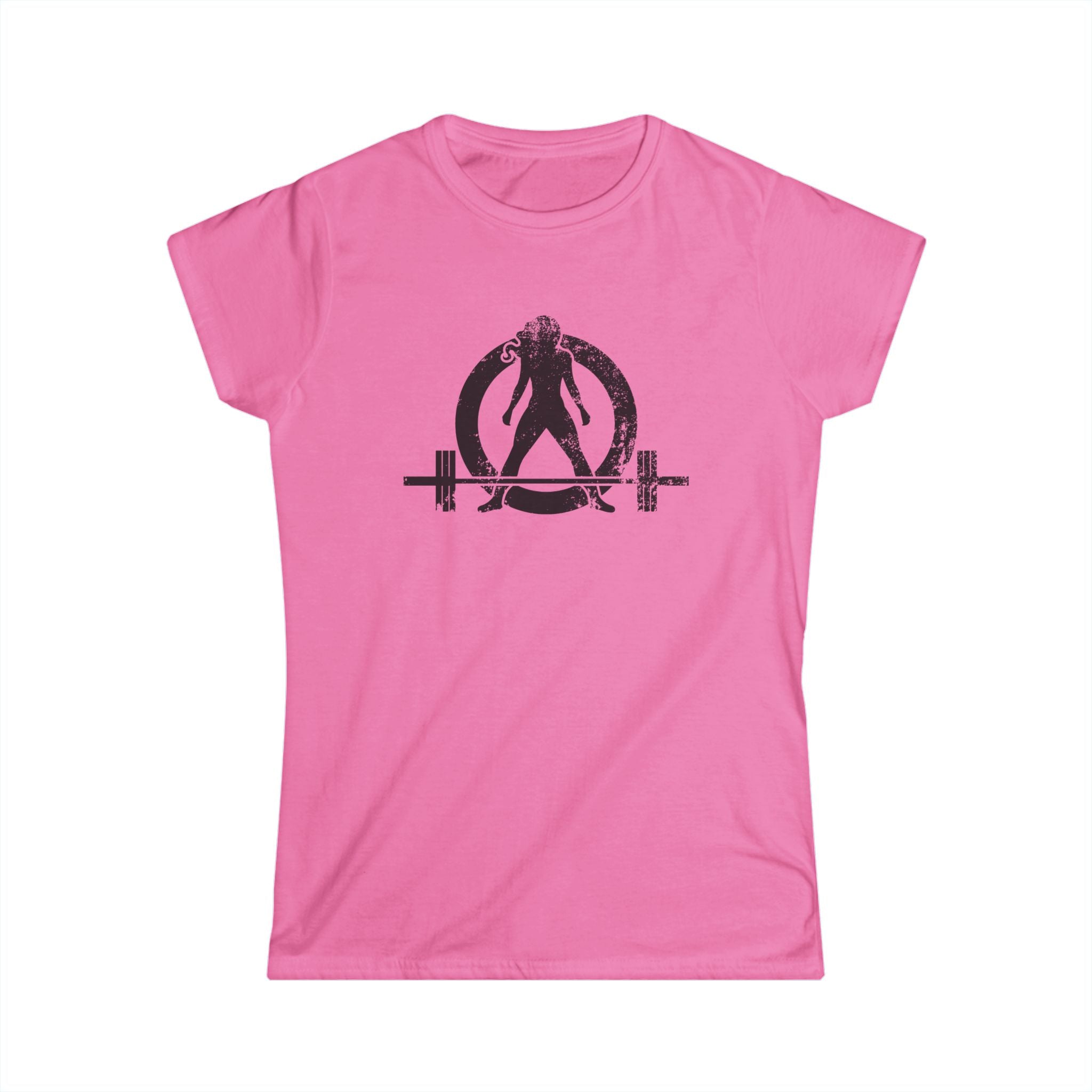 Women's Softstyle Tee - WWLW Distressed Logo - Black - Logo Front Plain Back