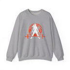 Halloween Graveyard - Unisex Heavy Blend™ Crewneck Sweatshirt - White Logo on Front