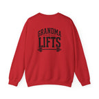 Grandma Lifts - Crewneck Sweatshirt — Front & Back Black Logo