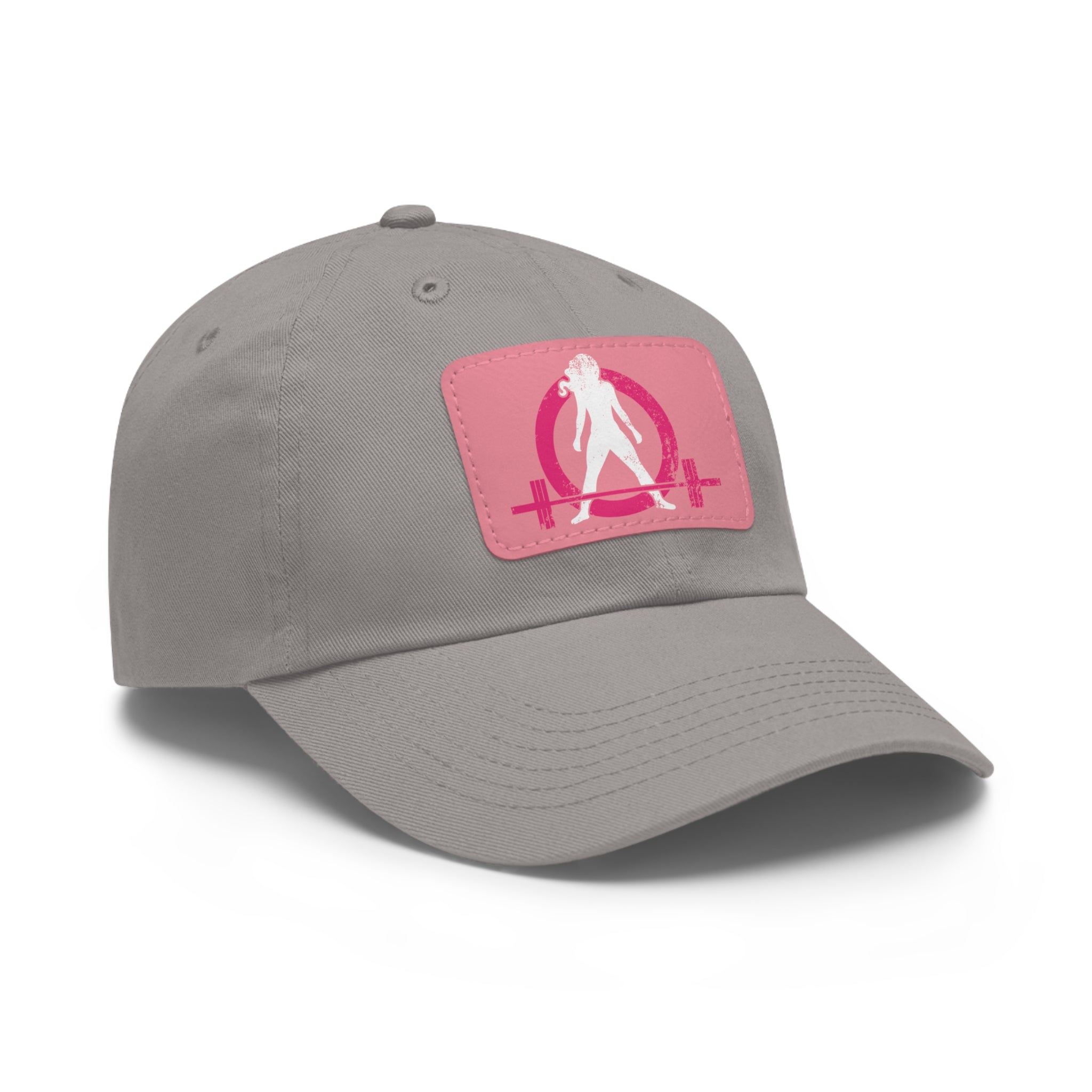 Distressed - Dad Hat with Leather Patch (Rectangle) - Color Font