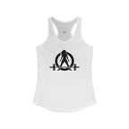 Lift Heavy - Run Fast - Racer Back Tank Top - Women's Ideal Racerback Tank (Black Front & Back Logo)