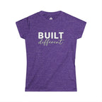 Built Different - Women's Softstyle Tee - White Logo Plain Back