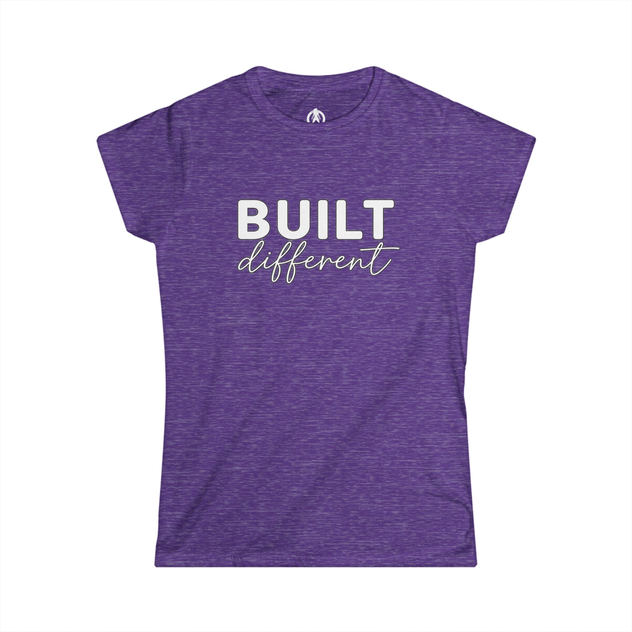 Built Different - Women's Softstyle Tee - White Logo Plain Back